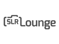 Black SLR Lounge logo on white background. 